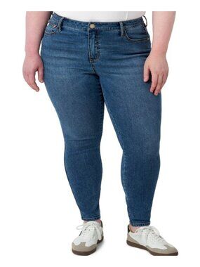 Seven7 Plus Size 20W Bombshell Skinny Jeans Cotton Blend Shank button Blue $79